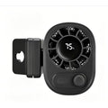 Black clip-on car fan with digital battery display