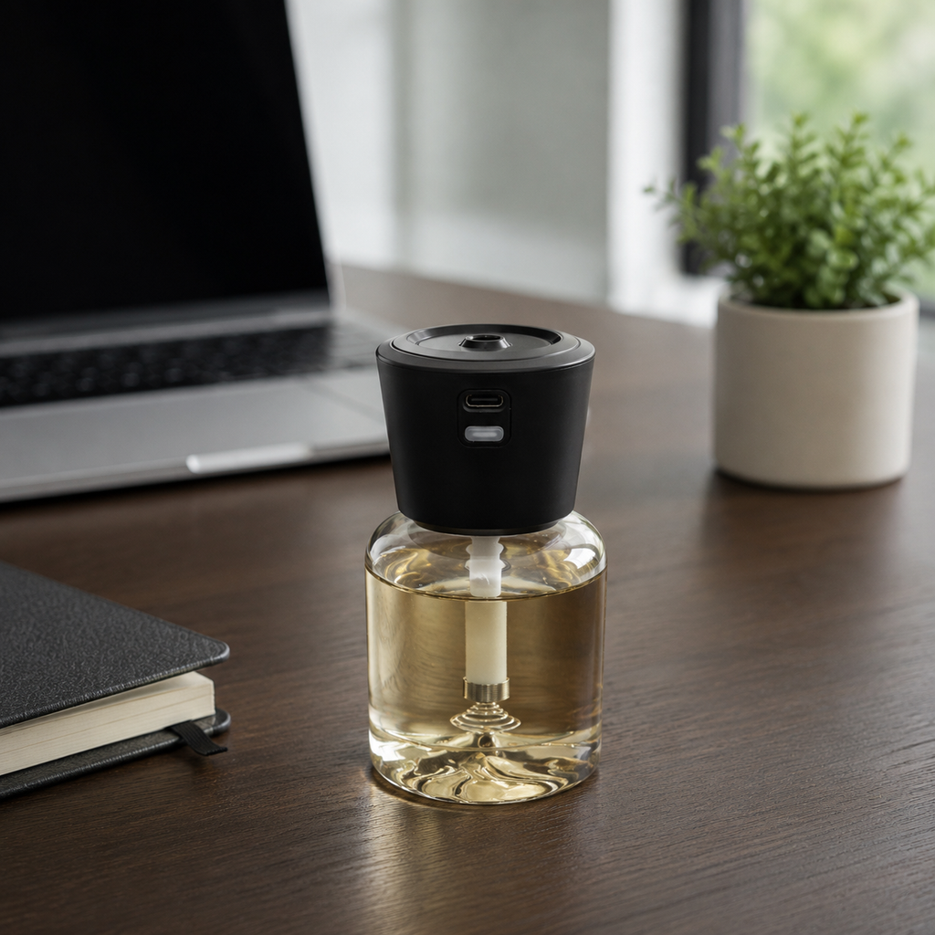CALVIRO Ambience smart diffuser on a modern office desk