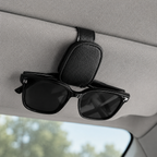 Black car visor glasses holder