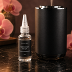 CALVIRO Orchid Mist 30ml floral fragrance refill beside CALVIRO diffuser