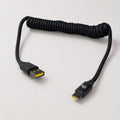 CALVIRO 2m premium coiled USB-A to USB-C 120W fast-charging cable in dark grey