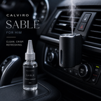 CALVIRO Sable 30ml fresh fragrance refill in a luxury car