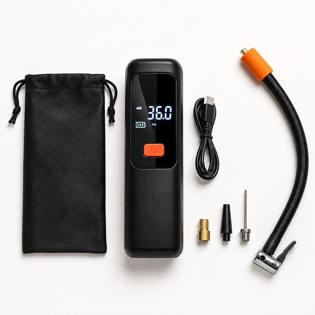 Cordless digital tyre inflator complete kit
